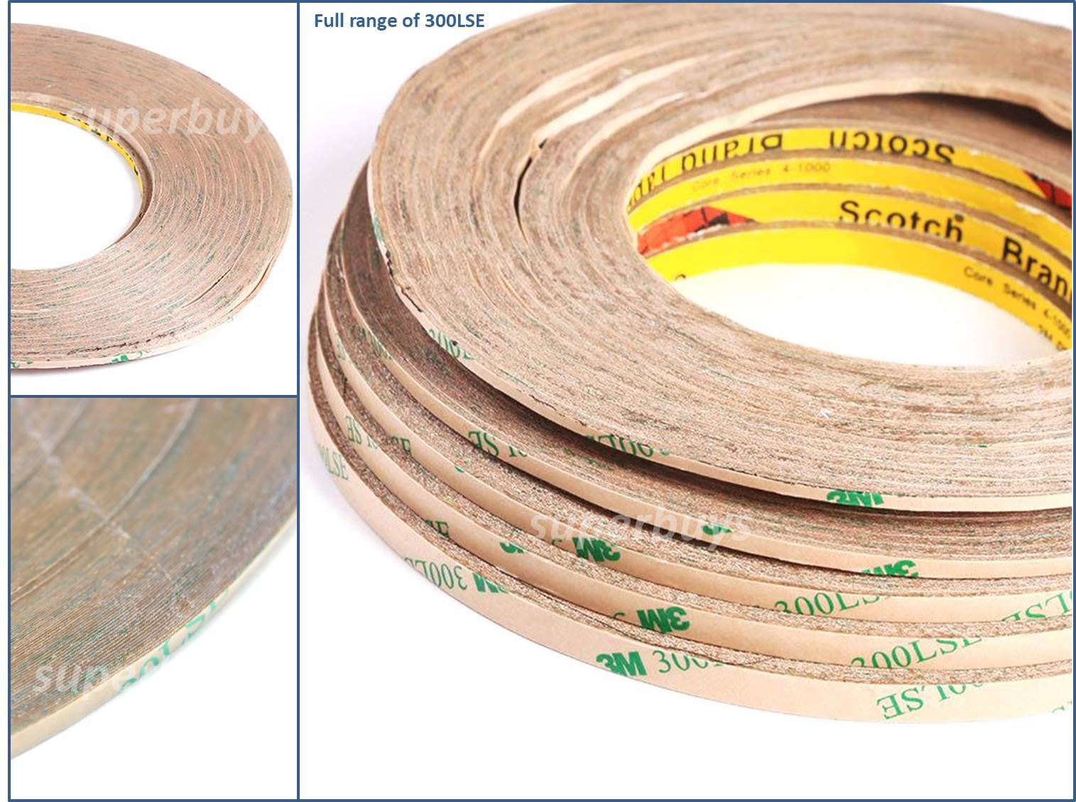 3M 2mm 300LSE Double Sided Acrylic Adhesive Transfer Tape Sheet Multi Purpose