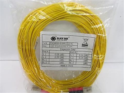 Black Box 15-M LC-LC 50 Micron Yellow Fiber Optic Cable