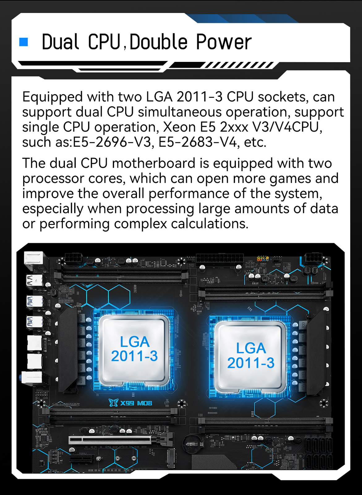 MACHINIST X99 Dual CPU Motherboard LGA 2011-3 DDR4 NVME M.2 8 RAM for Xeon V3 V4