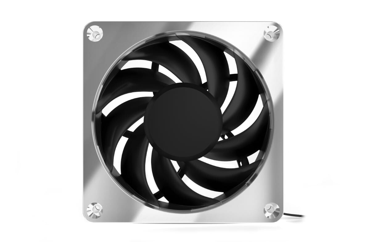Alphacool Apex Stealth Metal Fan, 2000 RPM, Chrome, 2-pack