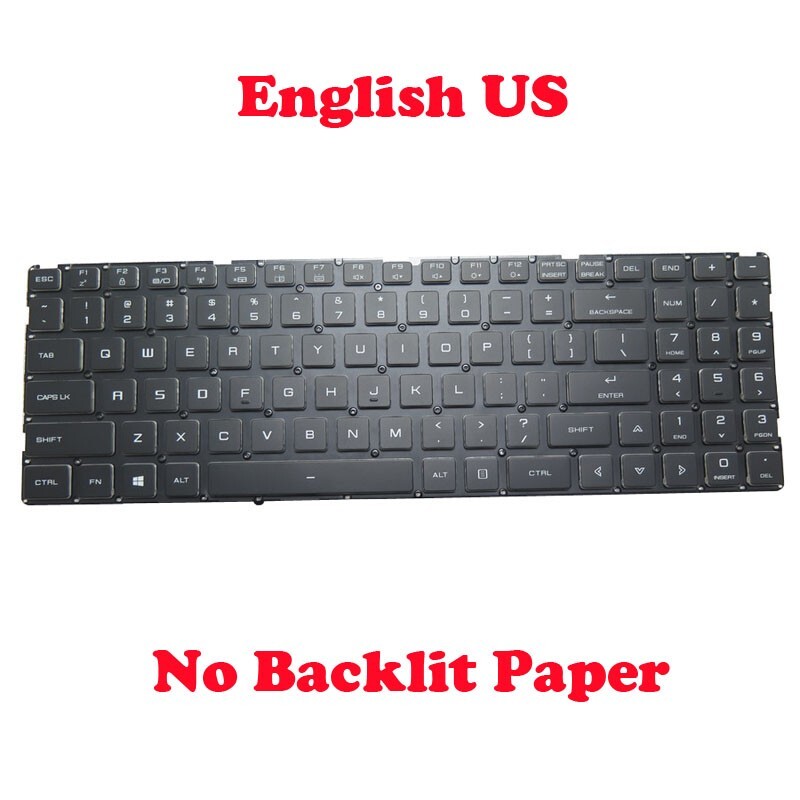 Laptop Keyboard For Eluktronics RP-15 15.6 United States Without Backlit Black