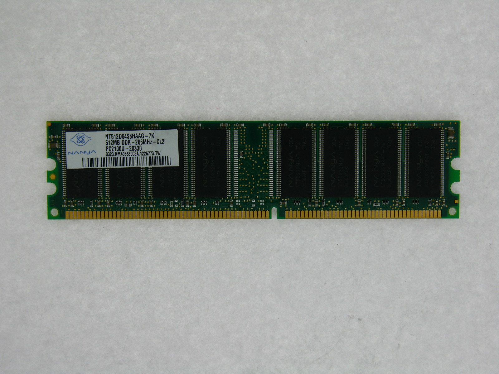 512MB MEMORY 64X64 PC2100 266MHZ 2.5V NON ECC DDR 184 PIN DIMM