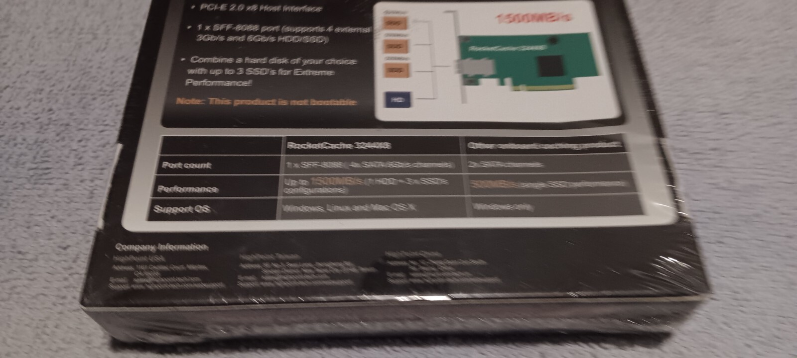HighPoint RocketCache 3244X8 PCIe 2.0 x8 SATA SAS SSD-RAIDController Card