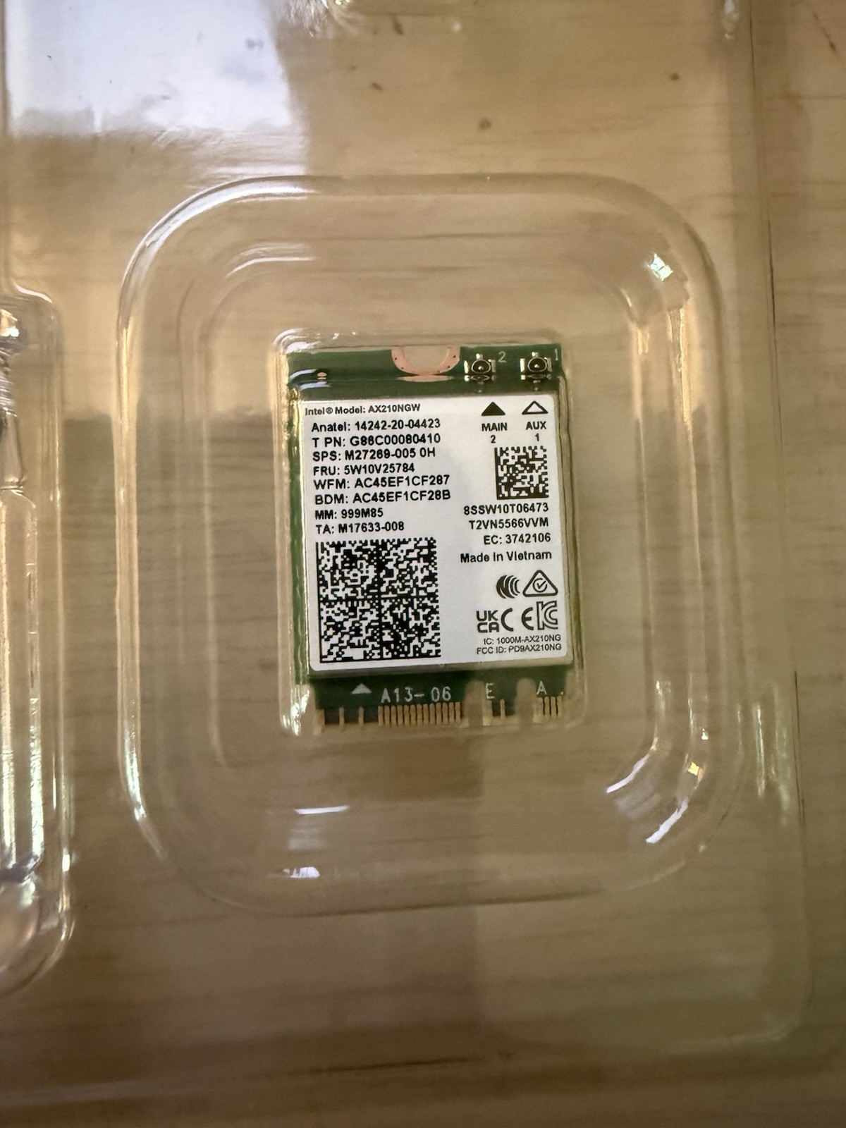 WiFi 6E Wireless Card Intel AX210 NGW Bluetooth 5.3 Tri-Band 5400Mbps Network