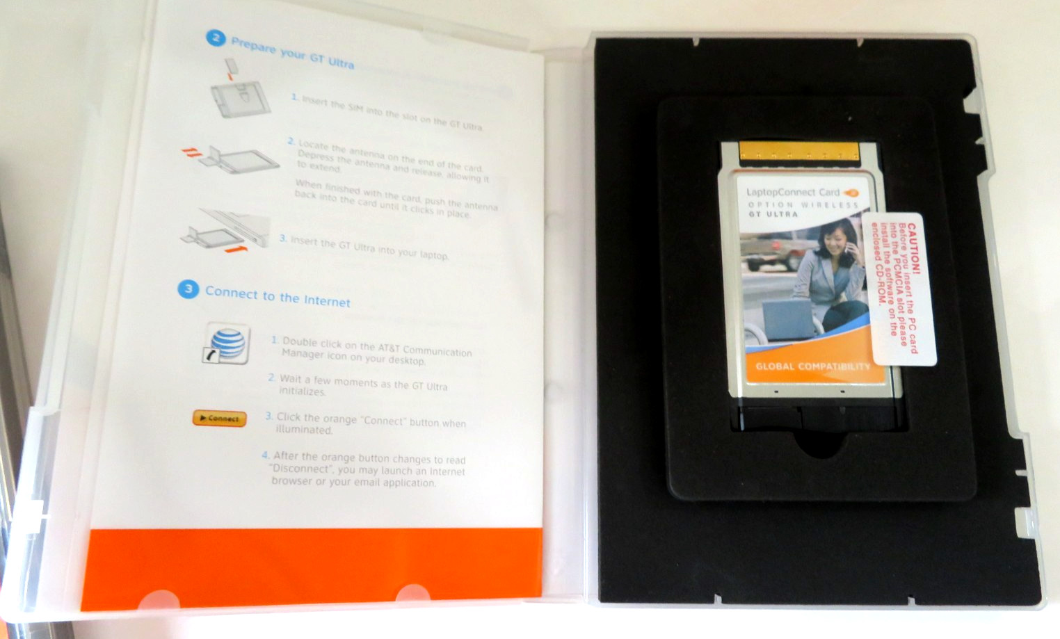 OPTION Wireless GT 7.2 ULTRA 3G Laptop Connect Card AT&T Lot of Three (3)