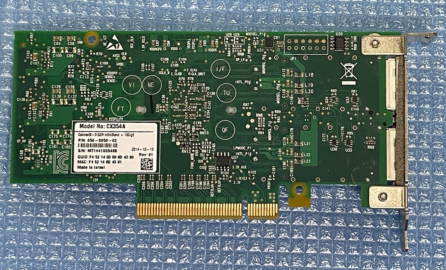 Mellanox ConnecX-3 QDR InfiniBand Network Adapter Dual-Port 10G QSFP Lan CX354A
