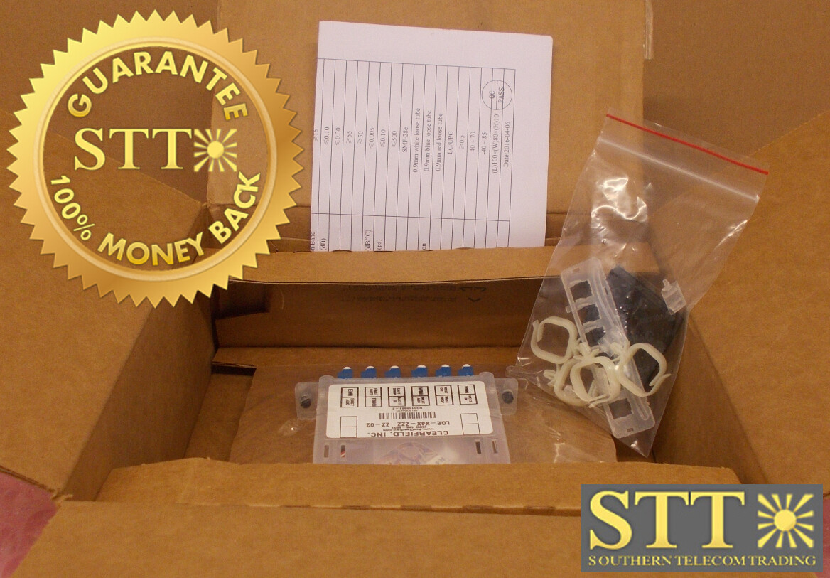 LGE-X4X-ZZZ-ZZ-02 CLEARFIELD OPTICAL FIBER CASSETTE XPAC 6 DUAL LC SM NEW