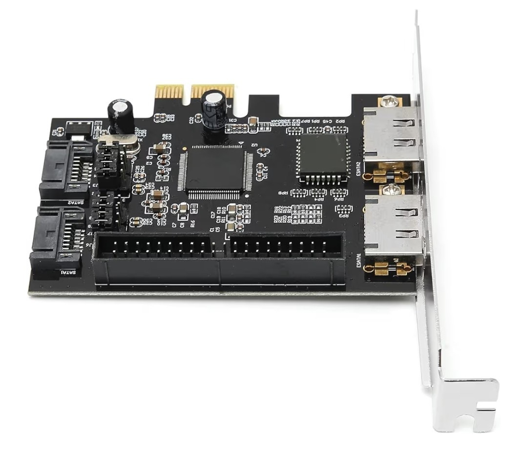 PCIe to 2x SATA2.0 + IDE 40pin + 2x ESATA hard disk controller adapter raid card