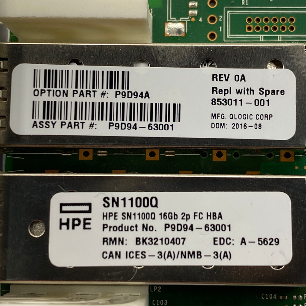 HPE QLE2692-HP SN1100Q 16GB/s Dual Port 2 of 2 SFP High Profile NIC 853011-001