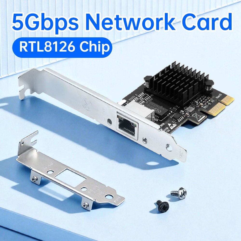 RTL8126 5Gbps PCI-E Single RJ45 Ethernet Network Card Desktop Wired LAN Adapter