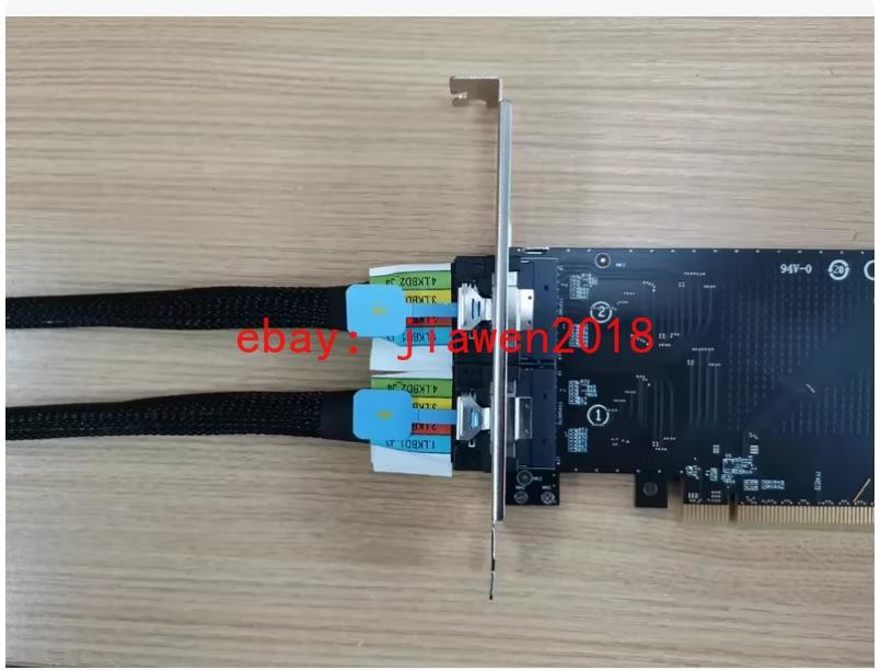 External PCI Express x16 to SFF-8654 Adapter 2*PCI-E X8 + 2*Baseplate 70CM Cable