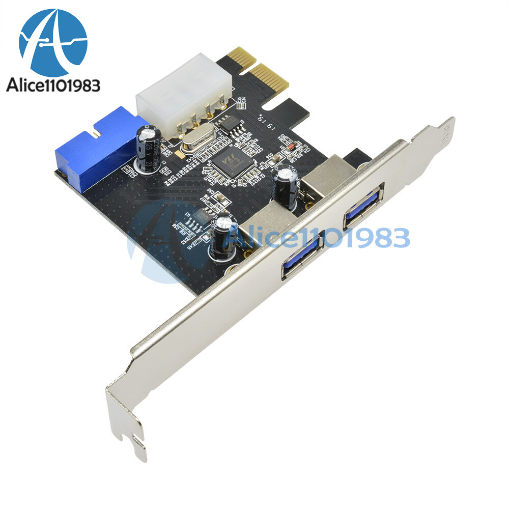2 Ports PCI Express USB 3.0 Front Panel with 4-Pin & 20 Pin Control Card Adapter