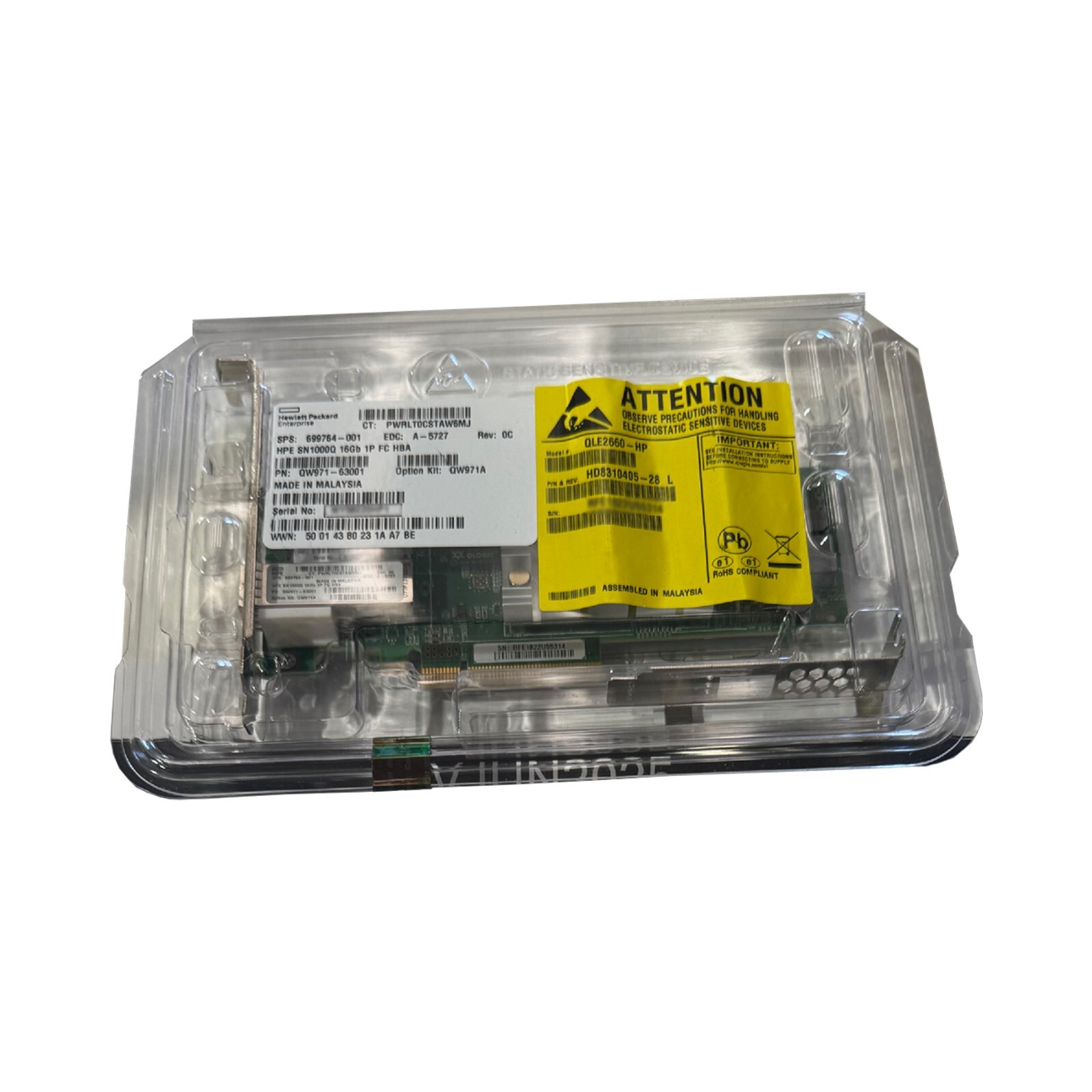 NEW HP Single Port 16Gb Fibre Channel CNA PCIe 3.0 x8 Adapter Both Bracket