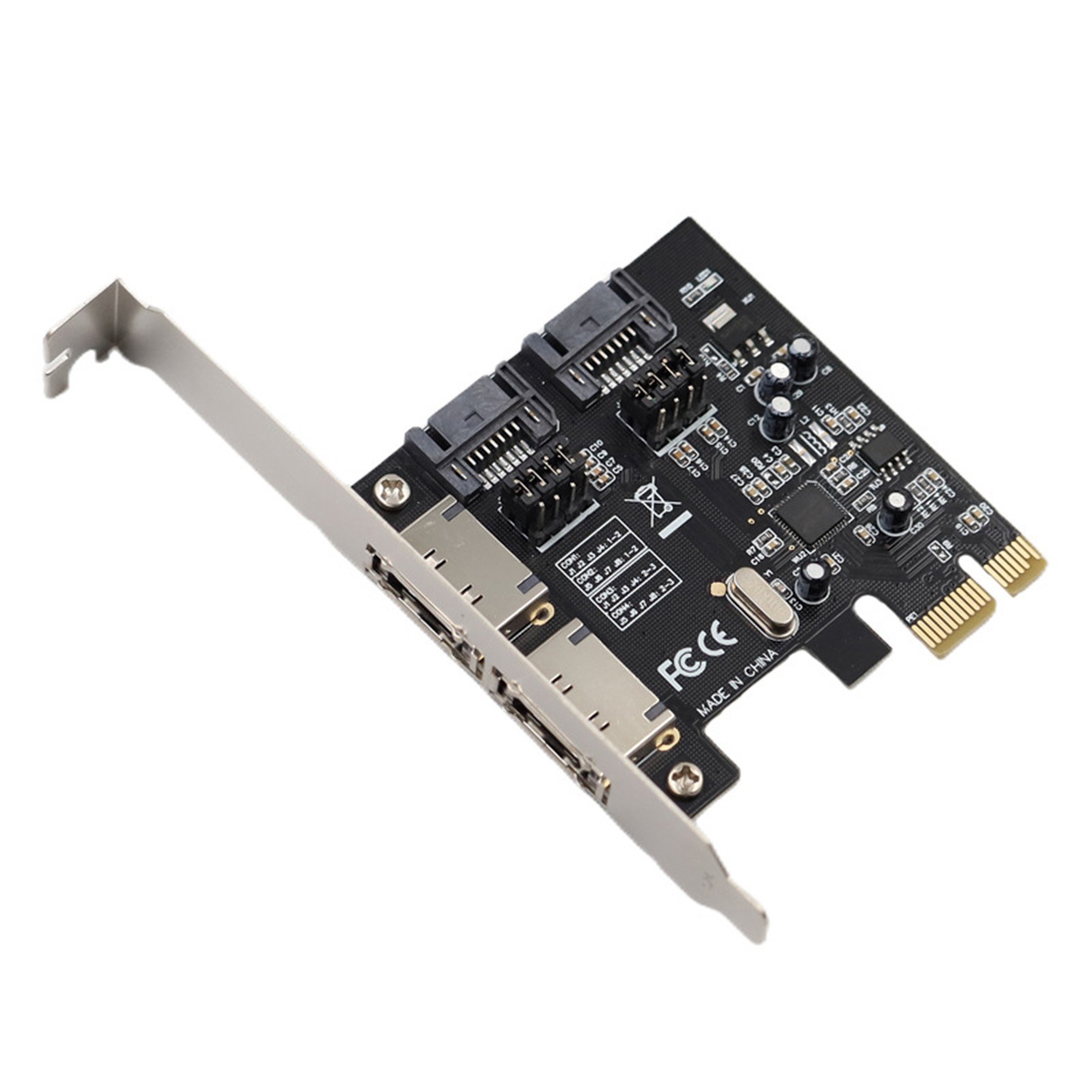 PCI-E x1 SATA 3.0 6Gb/s Add-in Card with Two SATA Ports and Two eSATA Ports