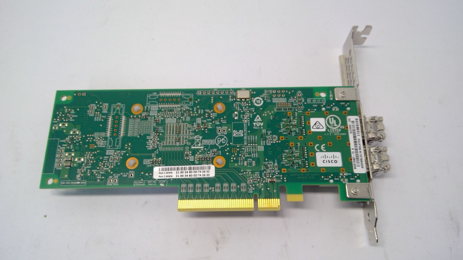 Cisco QLE2692-CSC Dual Port 16Gb FC Host Bus Adapter UCSC-PCIE-QD16GF w/2 SFP