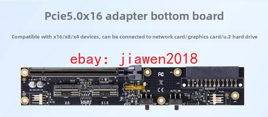 External PCI Express 5.0 x16 To Two MCIO X16 X8 SFF-TA-1016 8i Retimer Adapter