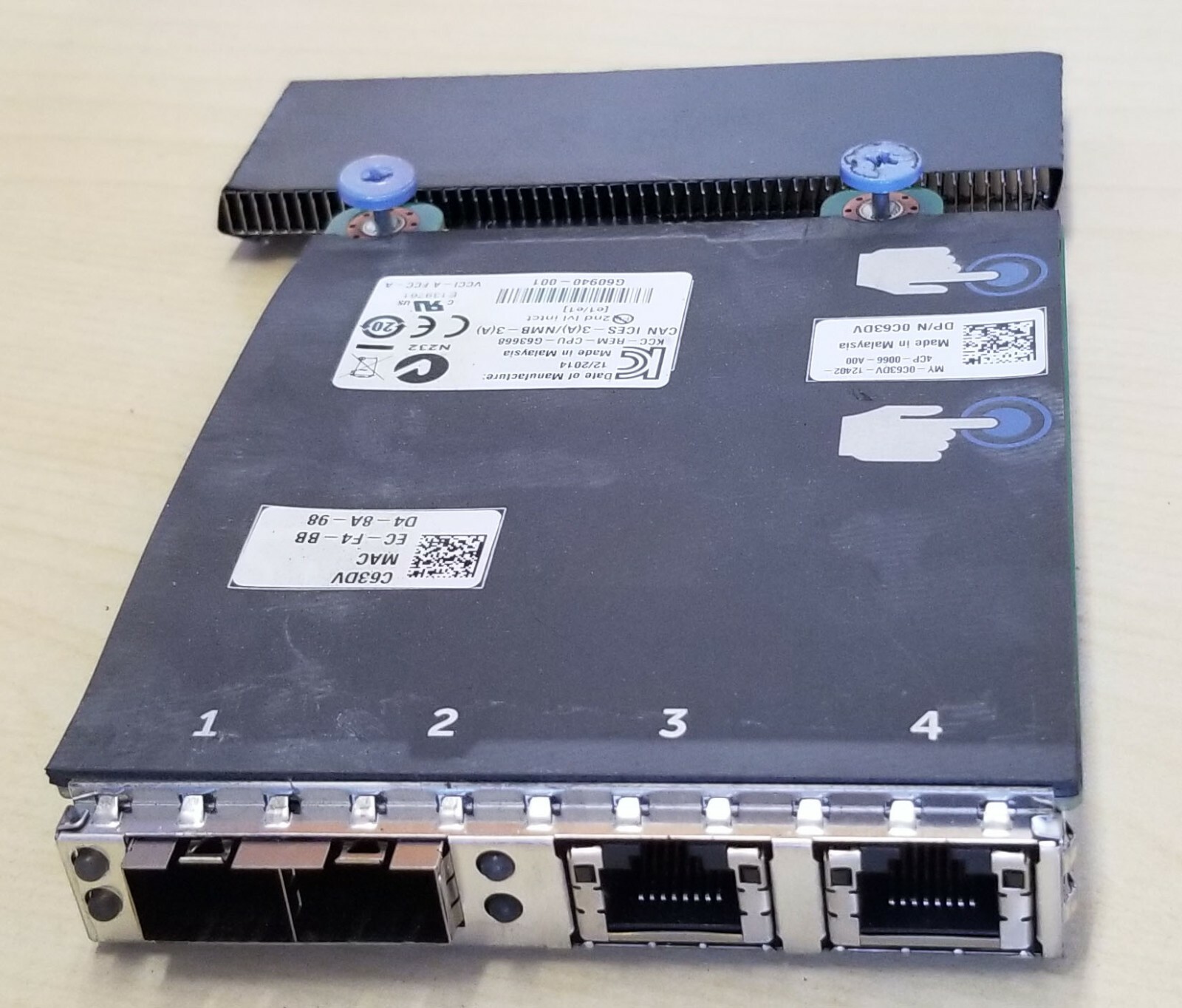 Dell C63DV 4-port 10GbE PCIe Ethernet Network Daughter Card