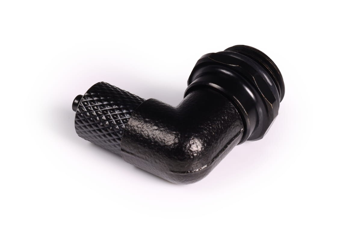 Alphacool ES 5/3mm Screw-on Nozzle 90 Degree Rotatable G1/4, Deep Black