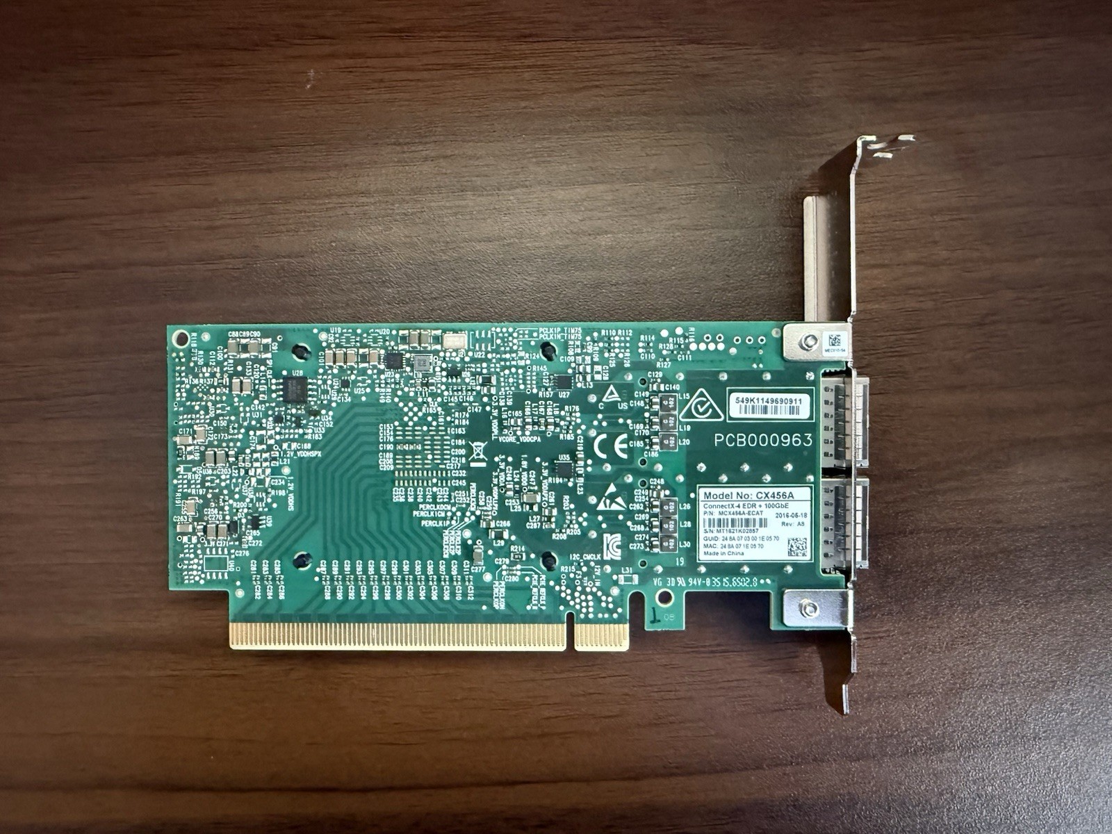 Mellanox ConnectX-4 Dual-Port EDR IB 100G QSFP28 MCX456A-ECAT