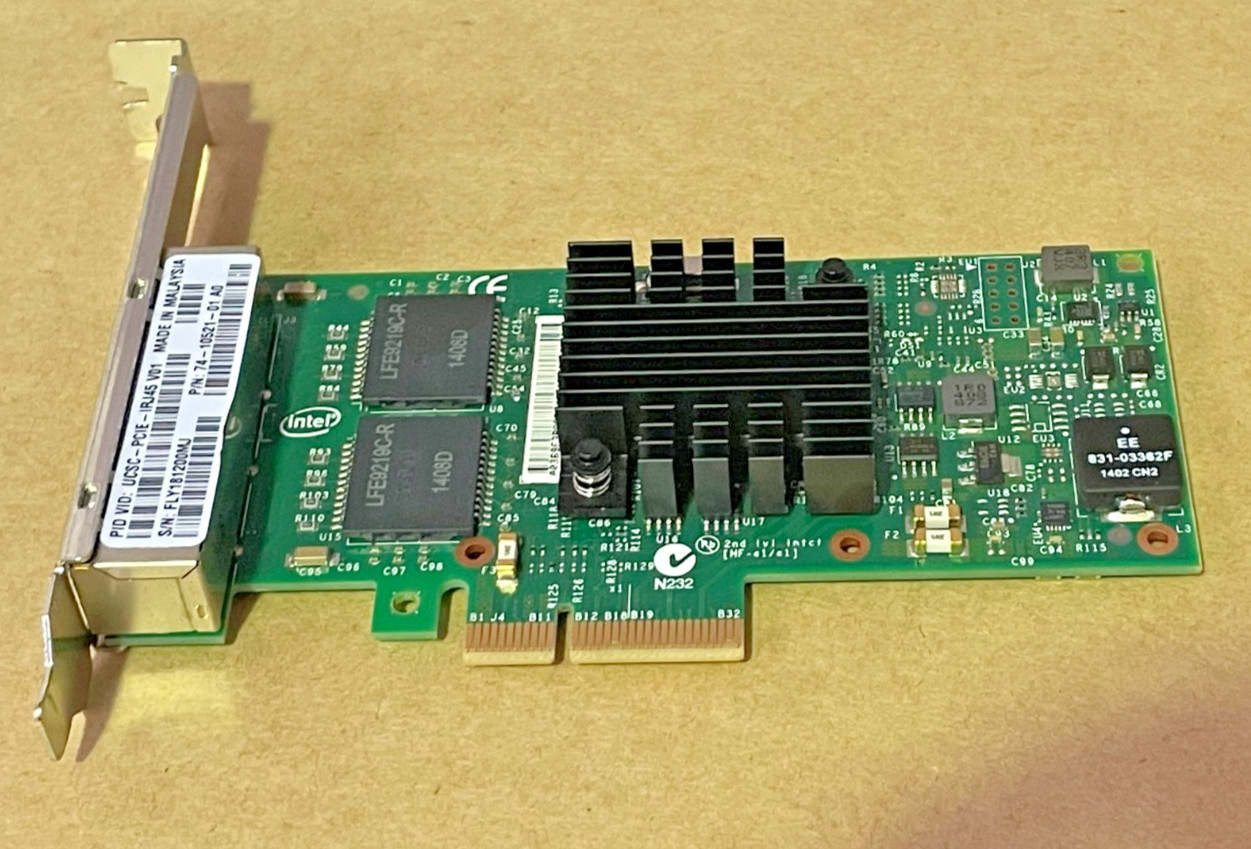 Cisco UCSC-PCIE-IRJ45 V01 HIG Profile PCIe RJ45 Network Card – P/N 74-10521-01 –