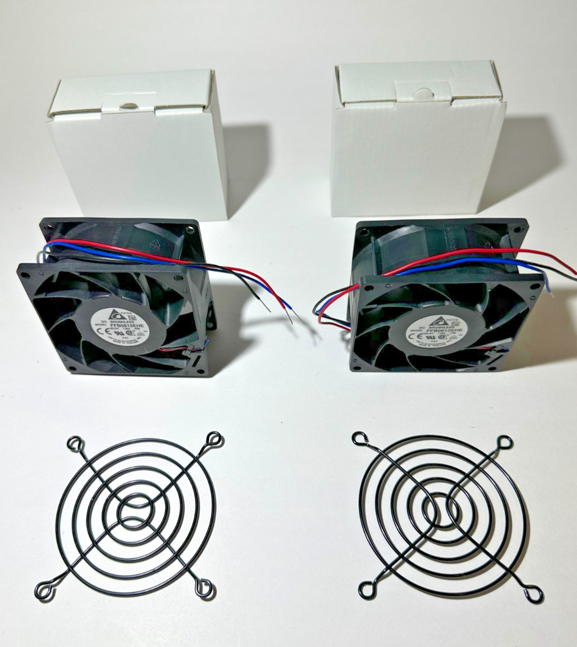 2-Pack Delta FFB0812EHE High Performance 80mm Cooling Fans w/ Metal Guards NEW