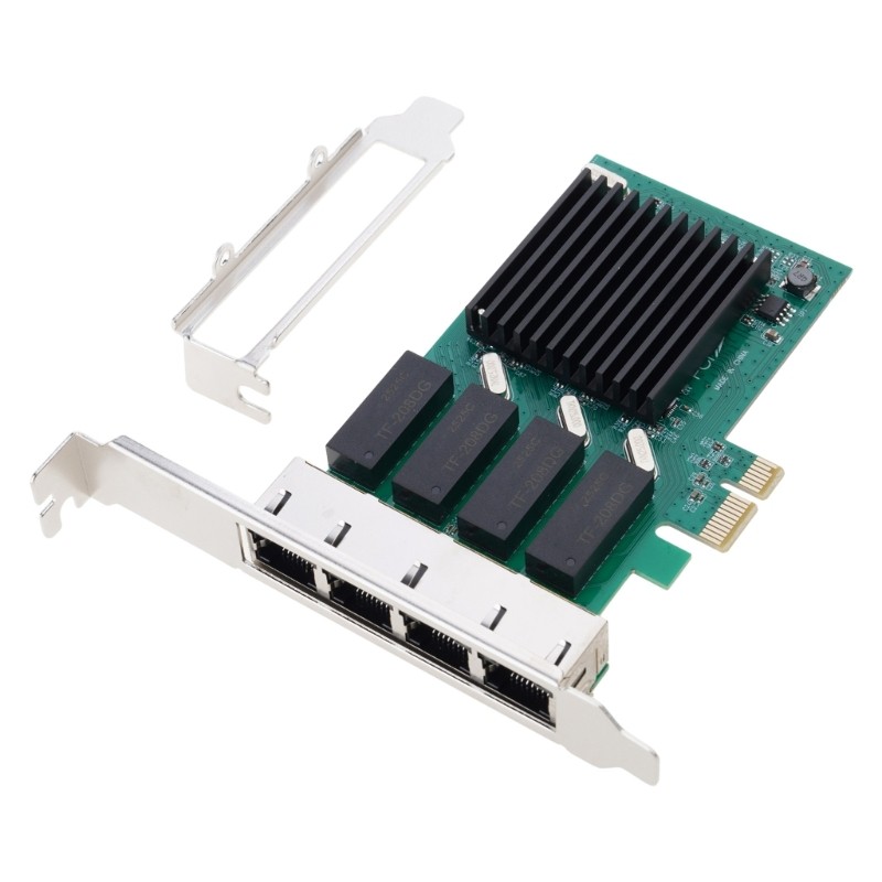 RTL8111H 4x RJ45 PCI-Express X1 Card Gigabit Ethernet Server 4-Port PCIE