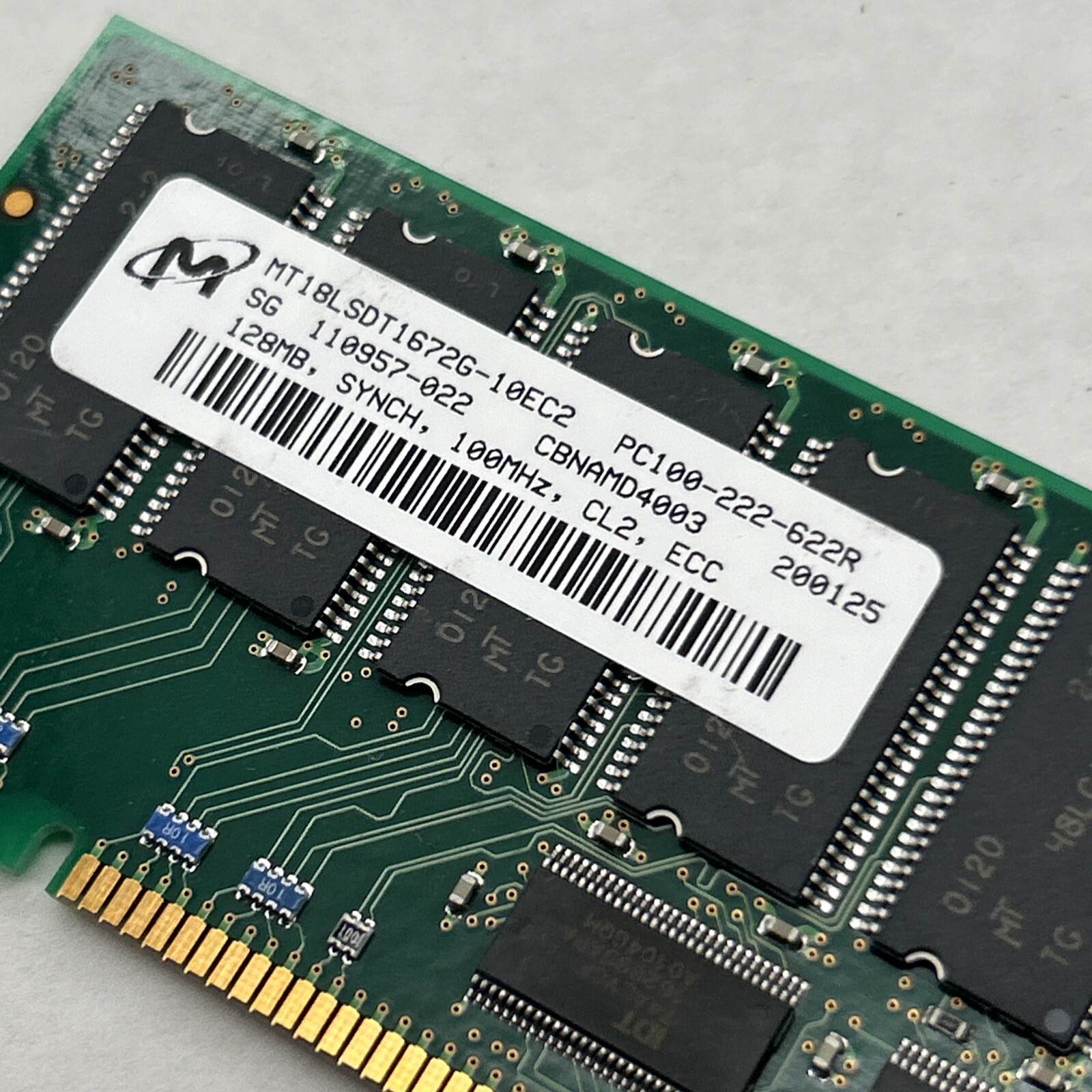 NEW 128MB PC-100 Micron 168Pin ECC DIMM Memory Module 16×72 MT18LSDT1672G-10EC2