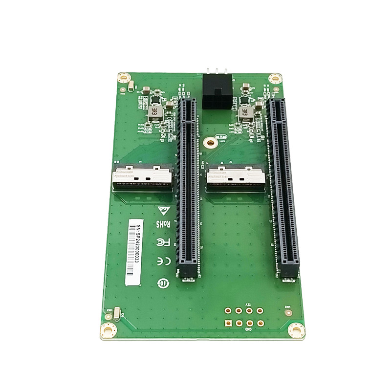 Dual MCIO 8I to 2* PCIe5.0 x16 slot riser card with ATX 2*3 pin GPU Power Connec