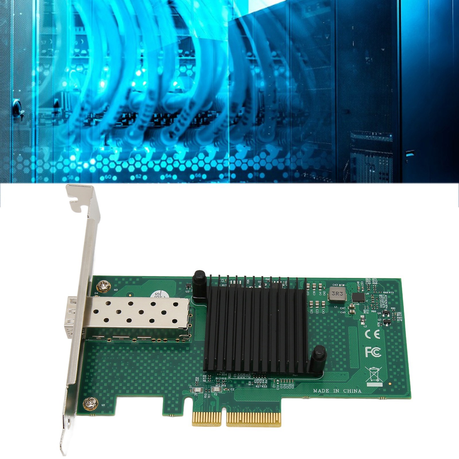 PCIe Network Card 10000Mbps PCI Express X4 5.0GT/s SFP LC Optical Fiber Gigabit
