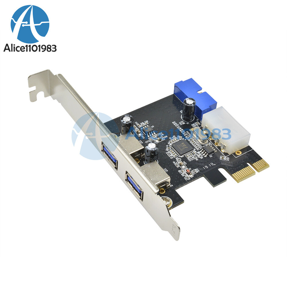 2 Ports PCI Express USB 3.0 Front Panel with 4-Pin & 20 Pin Control Card Adapter