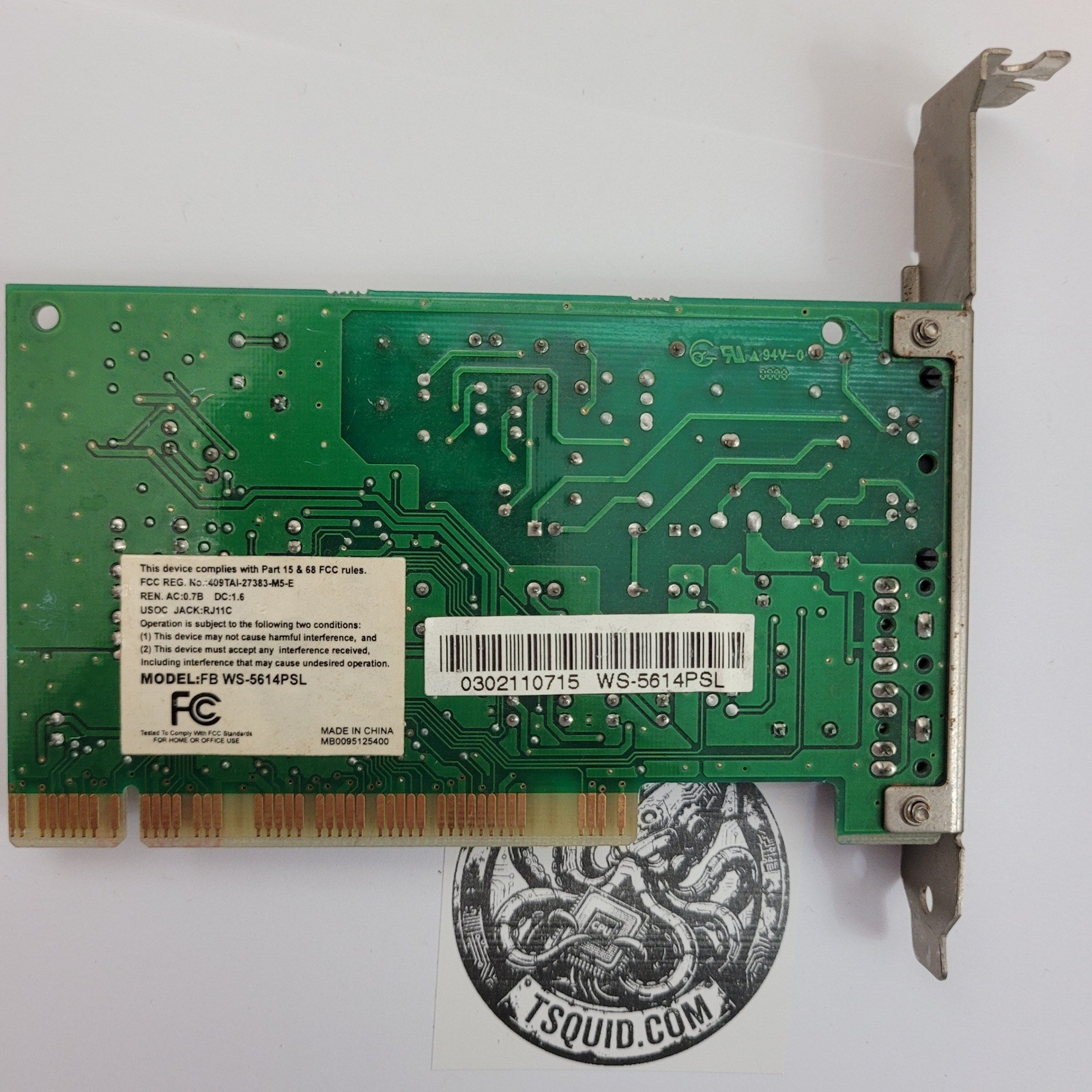 Motorola FB WS-5614PSL PCI Internal Fax Modem Card Vintage 62412-51 Chipset
