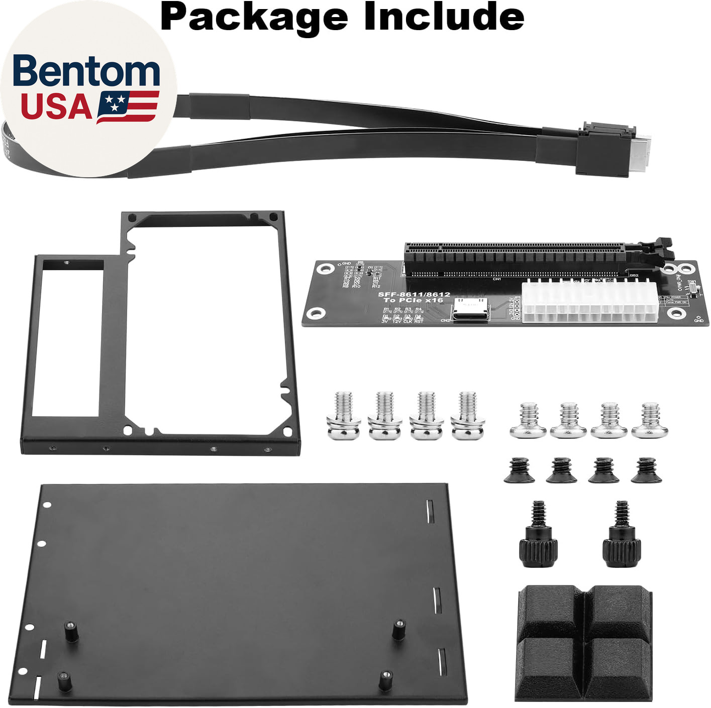 Pcie 4.0 X4 64Gbps Compatible Egpu DOCK, with Oculink SFF-8612 8311 to Pcie X16