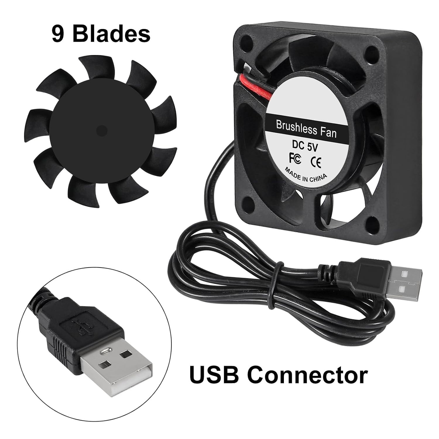 USB Powered Brushless Fan Set – 2Pcs 40mm for Efficient Electronics Cooling