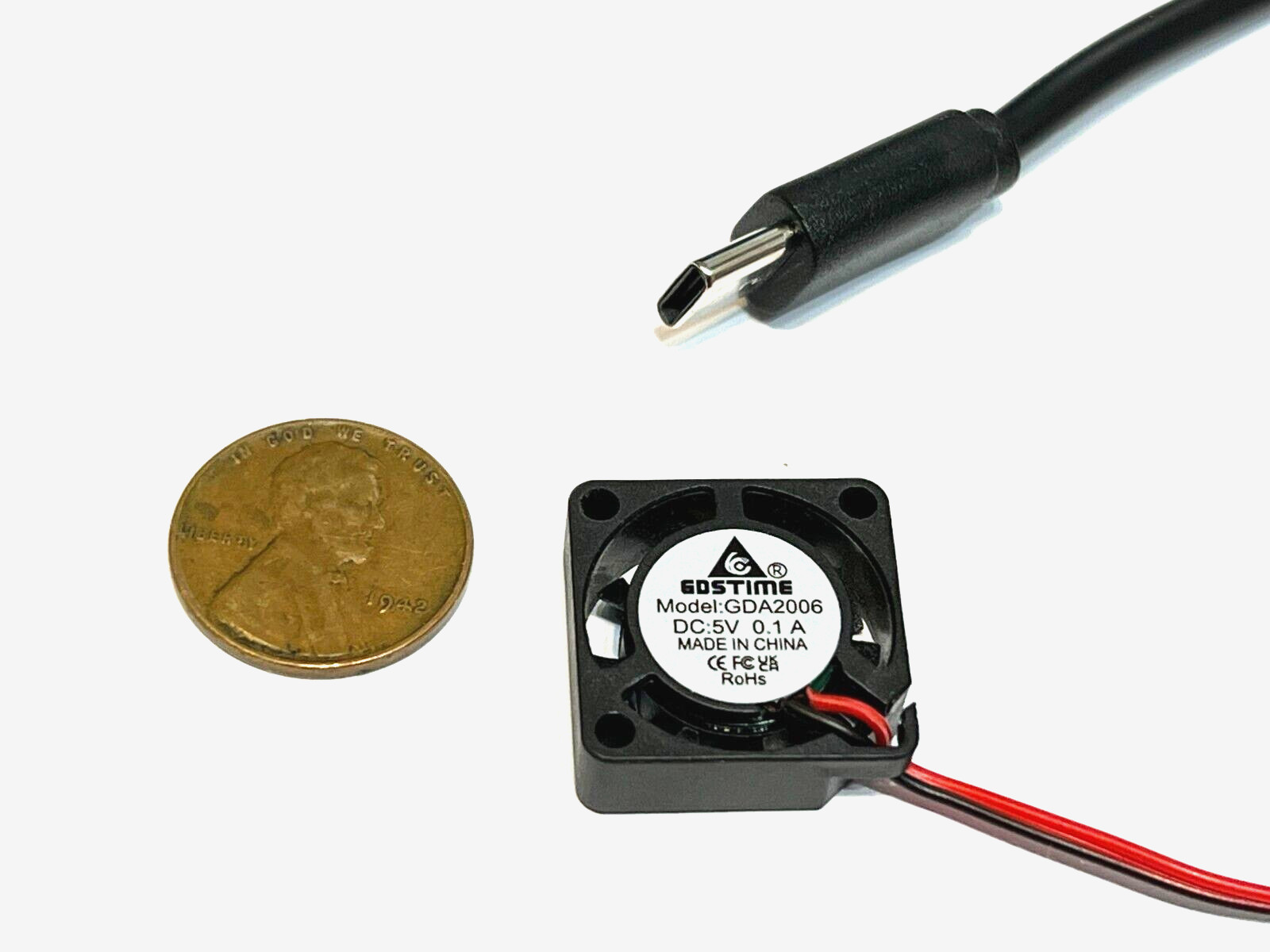 USB Type C 2006 micro Small 5V DC Cooling Fan 20mm 6mm Mini axial 2cm usb C E36