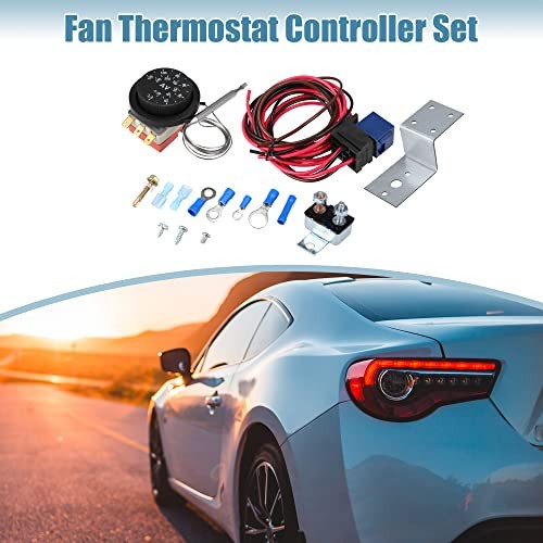12V Electric Radiator Fan Thermostat Controller Kit Cooling Fan Wiring Relay