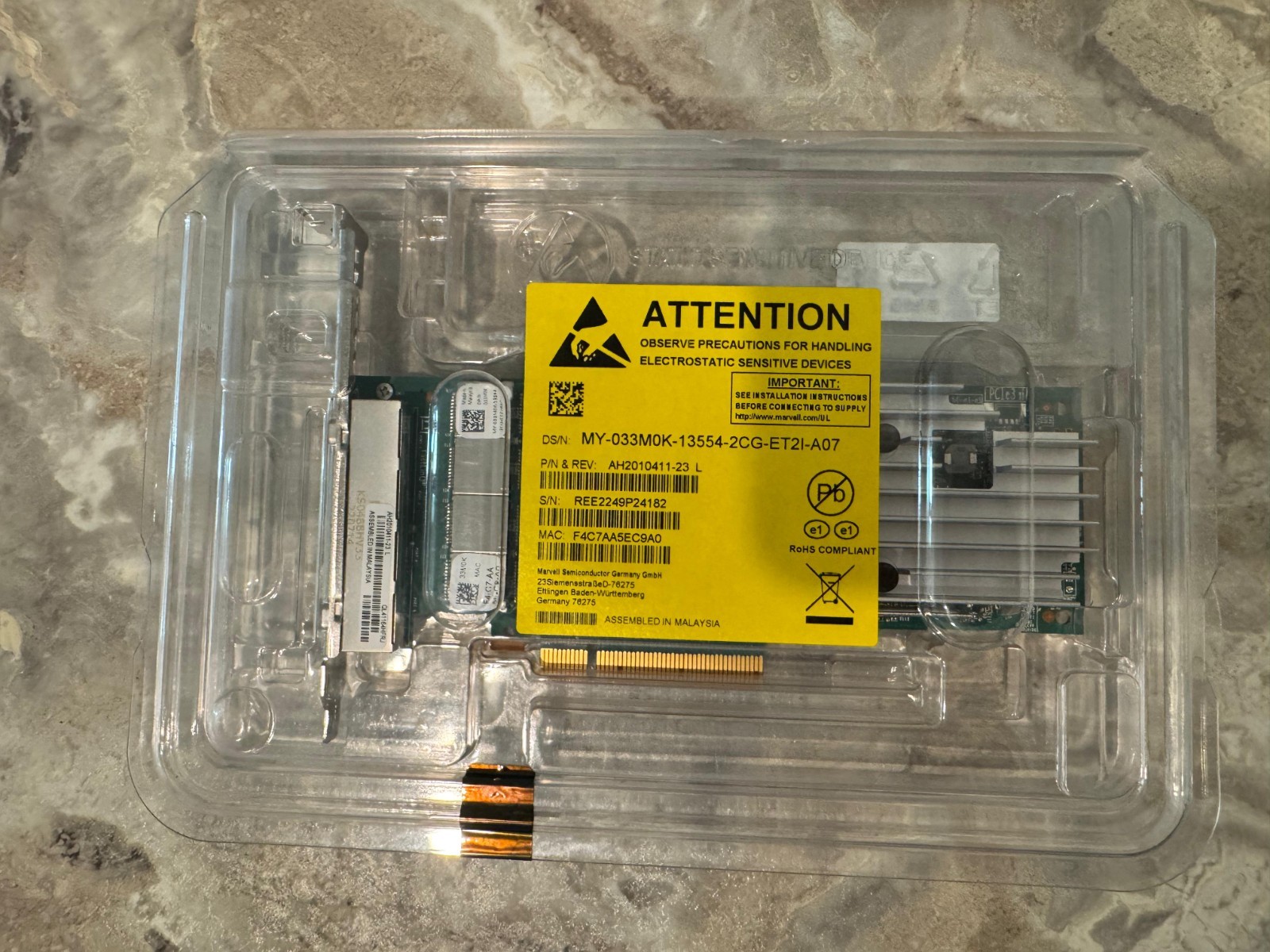 Dell Marvell QLogic FastlinQ QL41164 Quad Port 10Gb RJ45 CNA FH (33M0K)