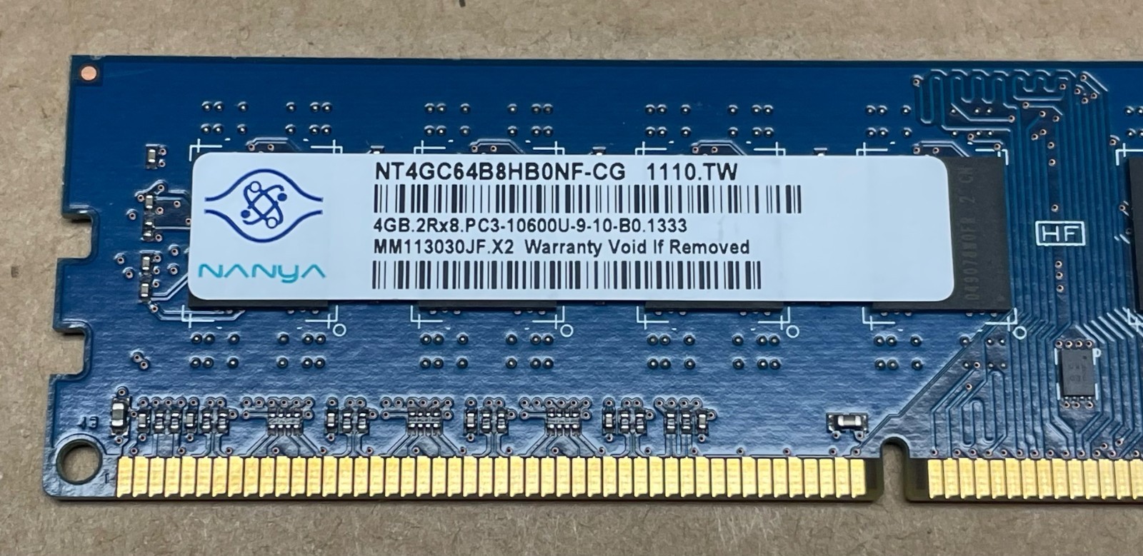 2-Nanya 4GB.2Rx8.PC3-10600U-9-10-B0.1333 Non-ECC Unbuffered RAM NT4GC -8GB Total