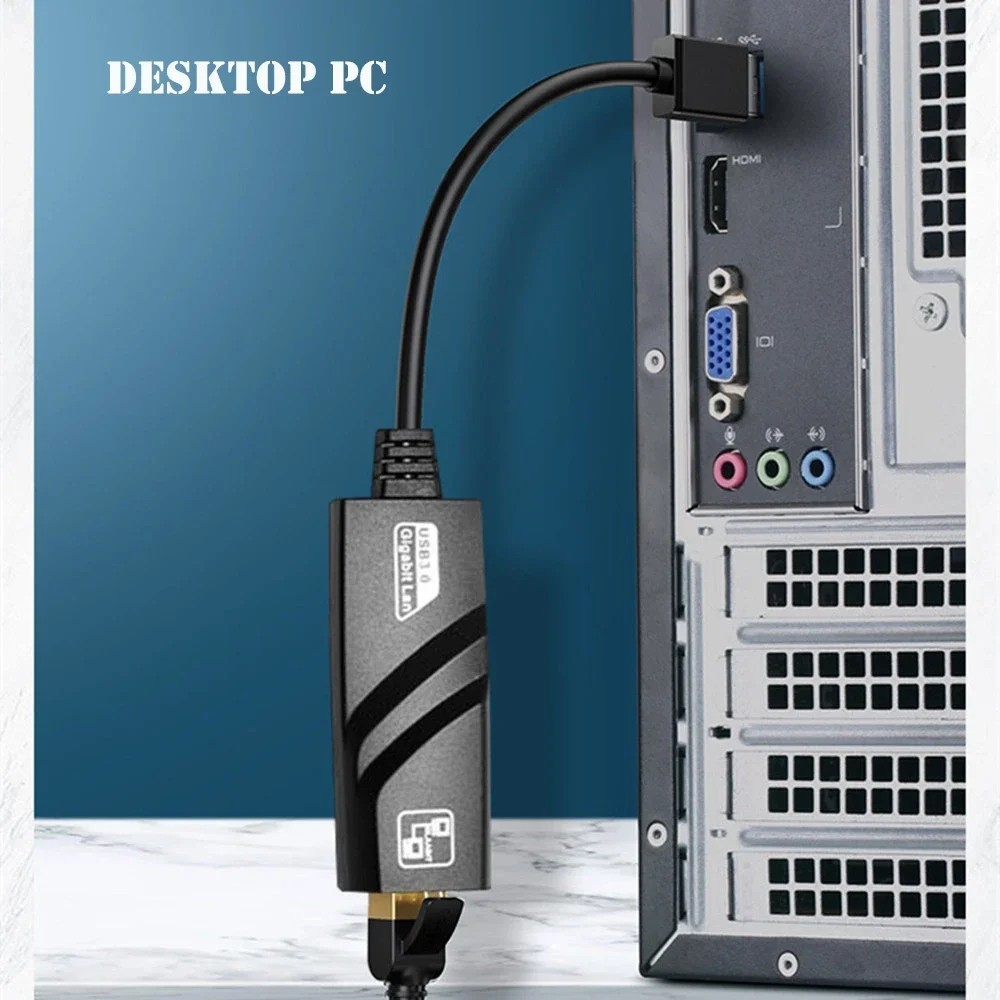 USB 3.0 to RJ45 Gigabit Ethernet Adapter 10/100/1000Mbps Type-C LAN Card