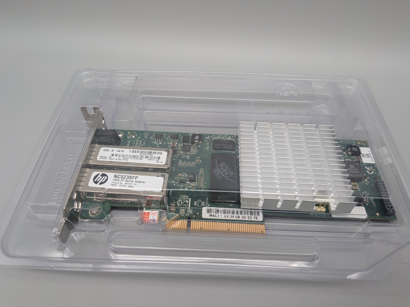 HP NC523SFP Dual-Port 10Gbps PCI-E Adapter Low Porfile Bracket