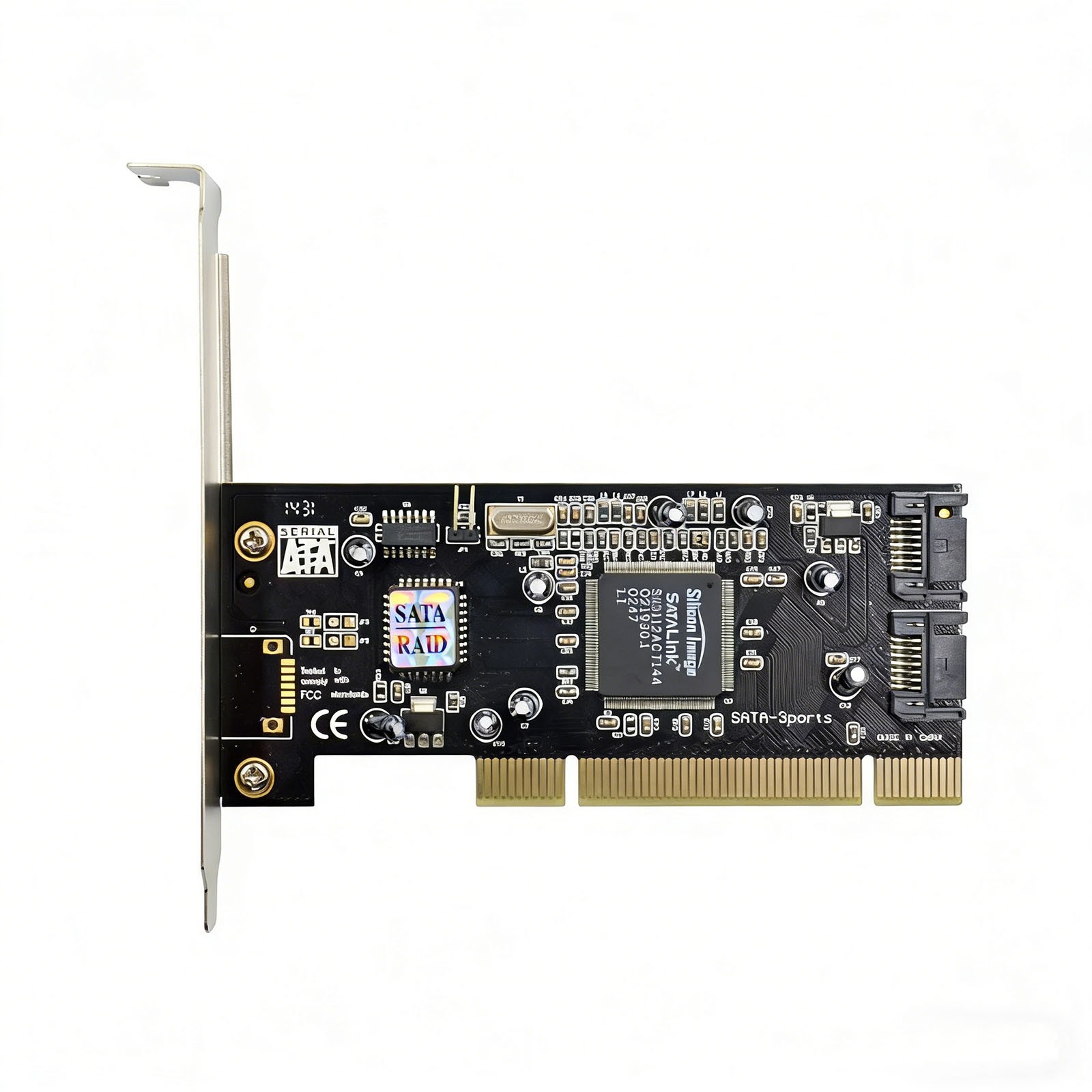 PCI 2 Ports SATA Internal RAID Controller Card w/Low Profile Bracket US Stock