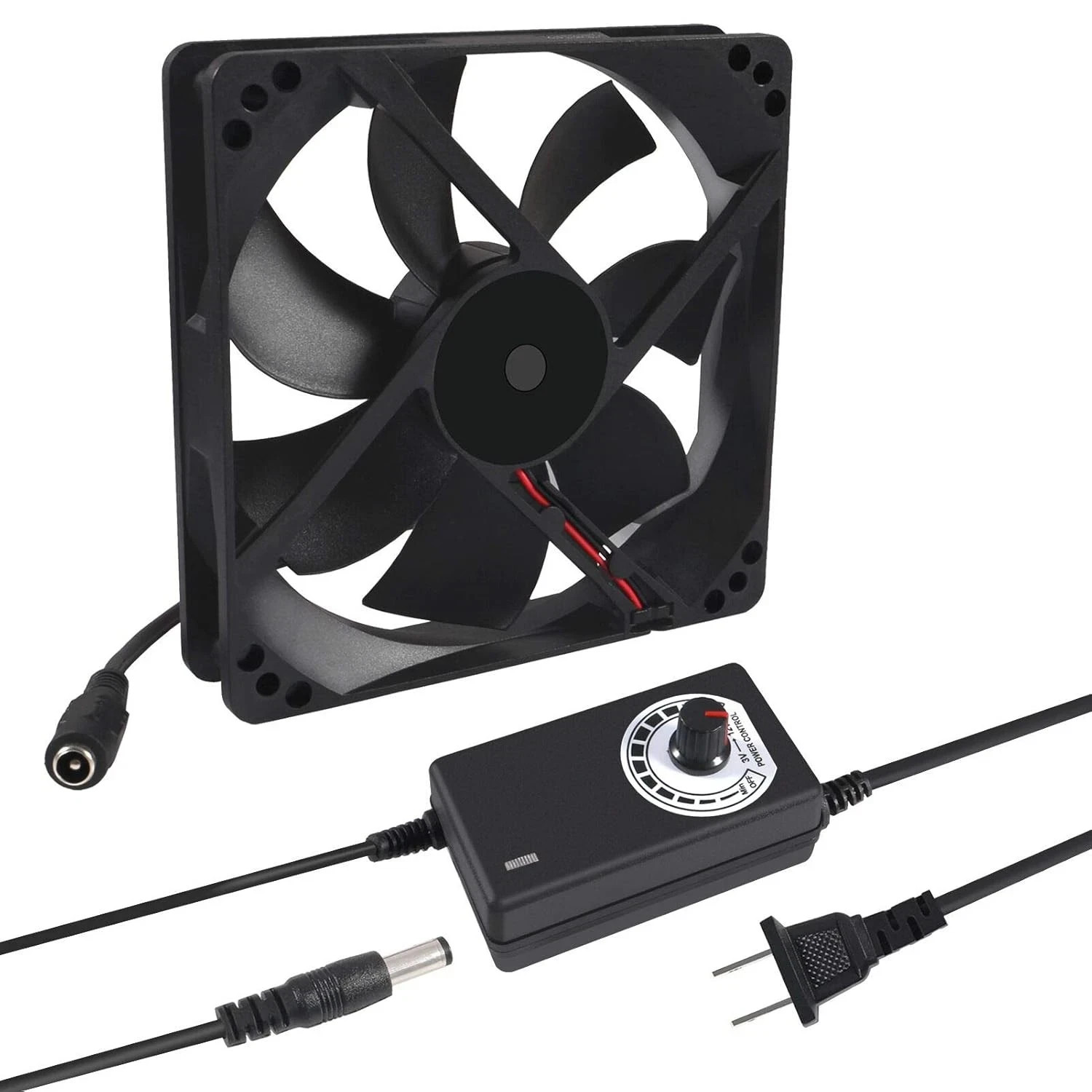 120mm x 25mm 110V 220V AC Powered Cooling Fan with Speed Controller