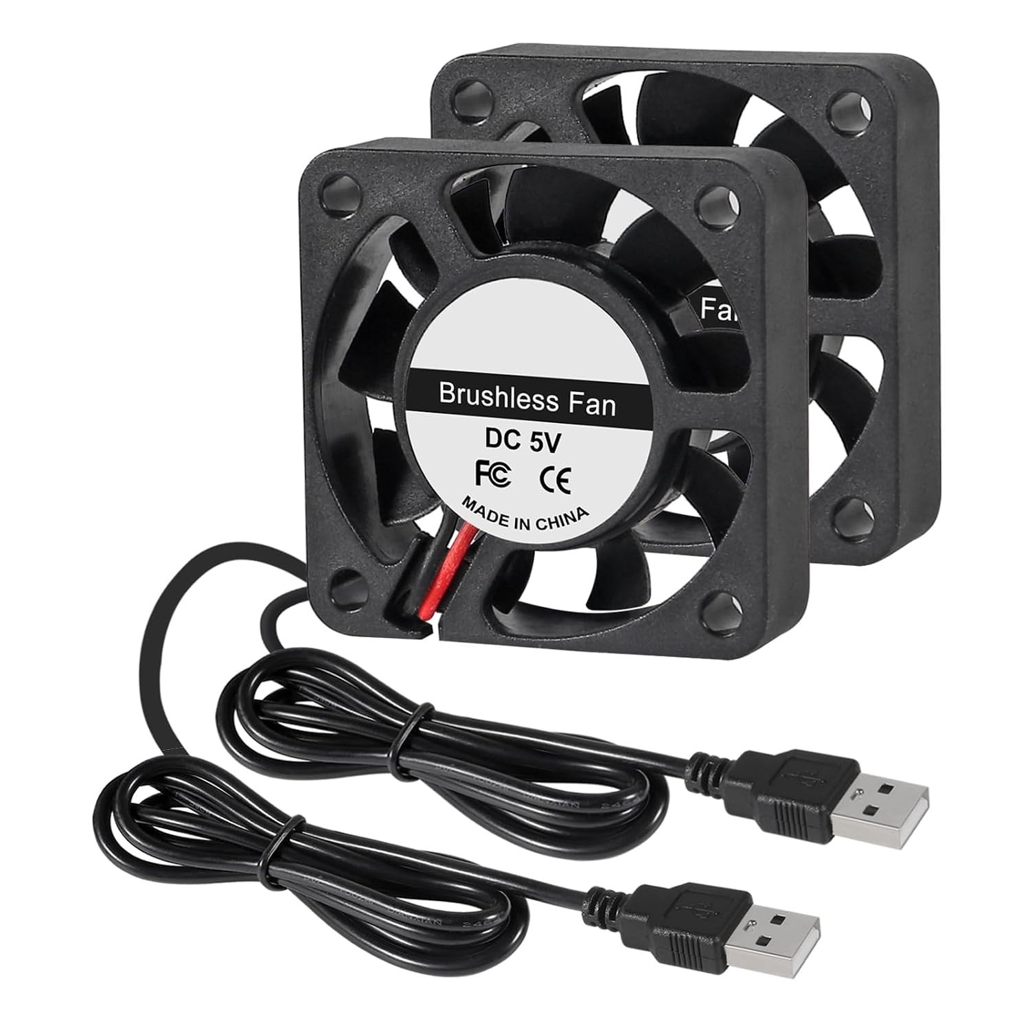 USB Powered Brushless Fan Set – 2Pcs 40mm for Efficient Electronics Cooling
