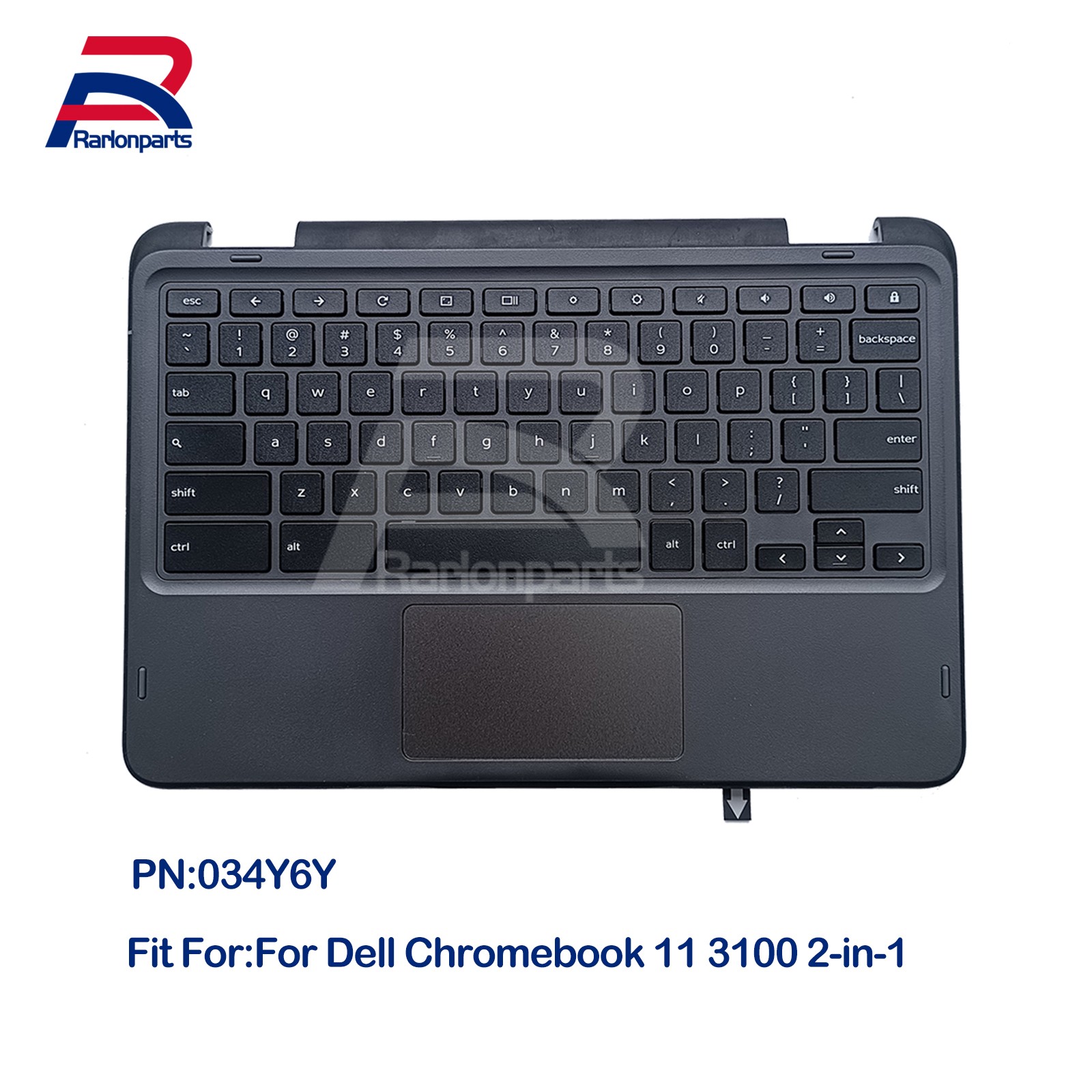 New For Dell Chromebook 11 3100 2-in-1 Palmrest Cover W/Keyboard Touchpad 034Y6Y