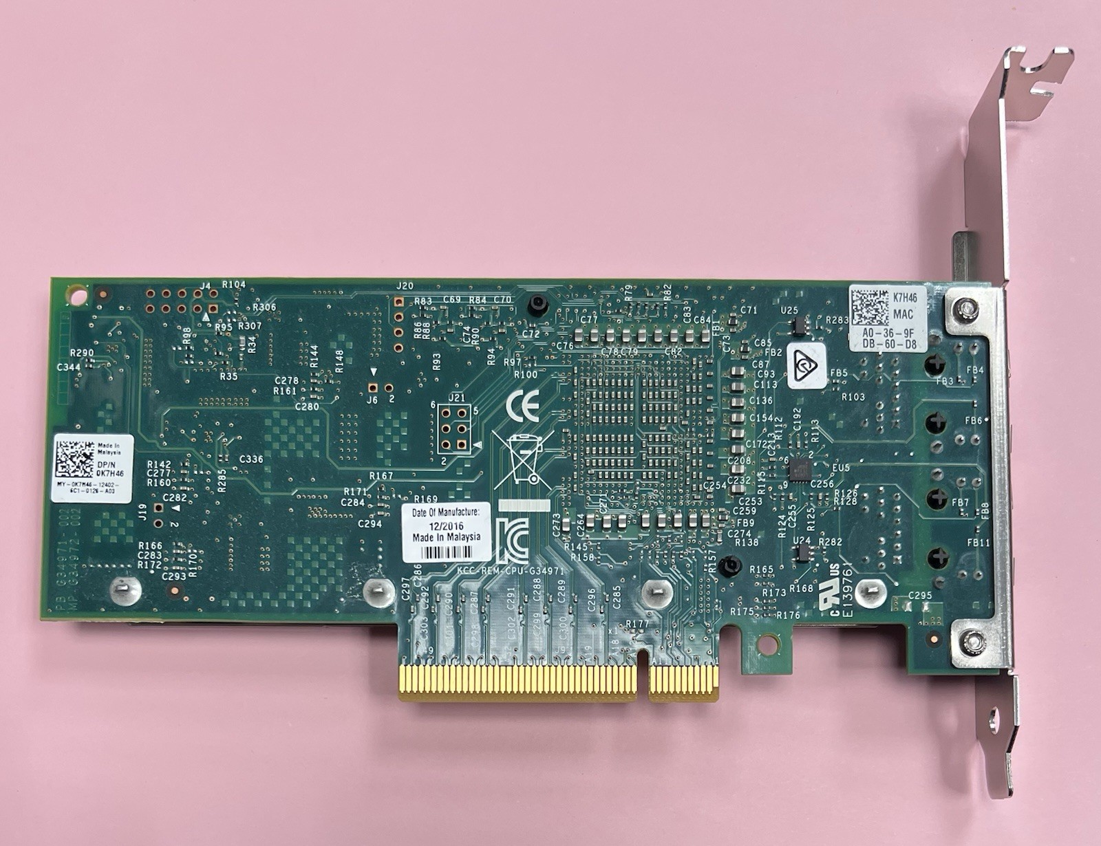 INTEL DELL X540-T2 CONVERGED Dual Port 10Gb Ethernet Network 03DFV8 0K7H46