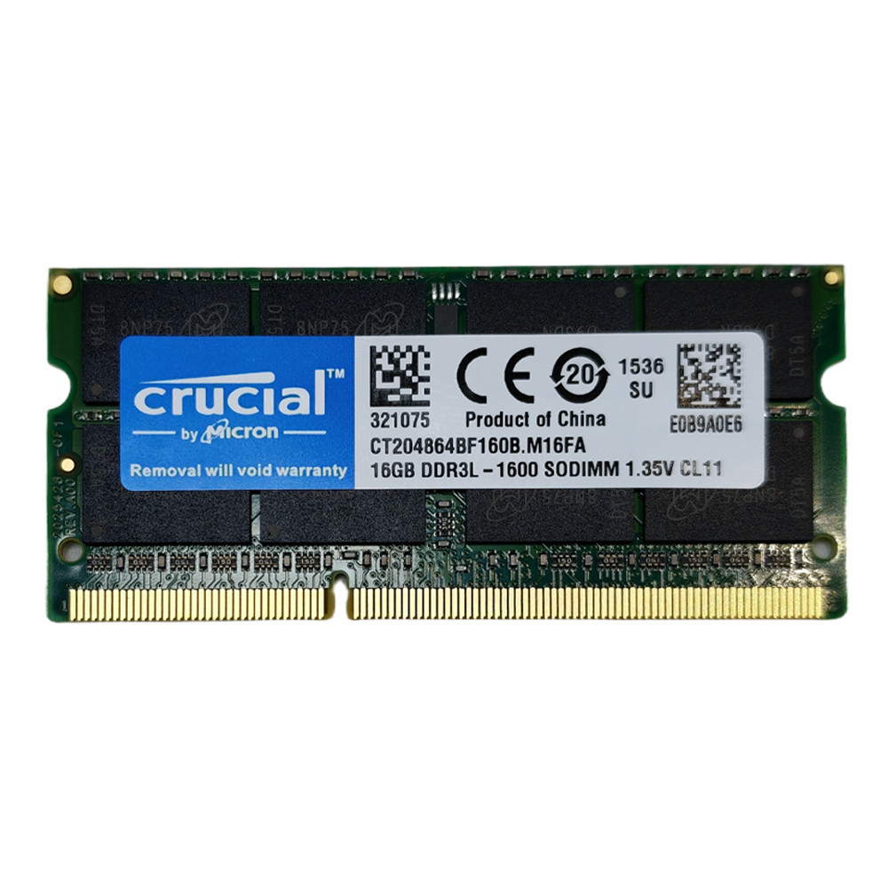 For Crucial 1x 16GB DDR3L 1600 mhz PC3L-12800S 1.35V Laptop SODIMM Memory RAM