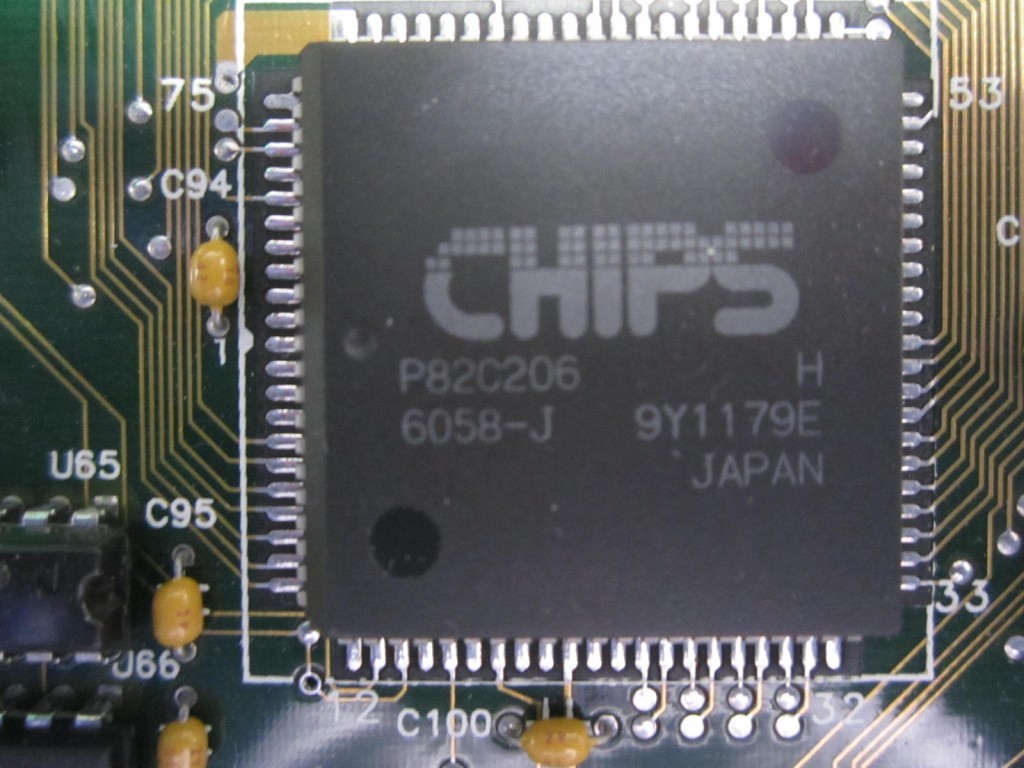 CHIPS/AMI/Intel 386SX Baby AT Motherboard 1MB RAM w/ Super VGA 6400 Video Card