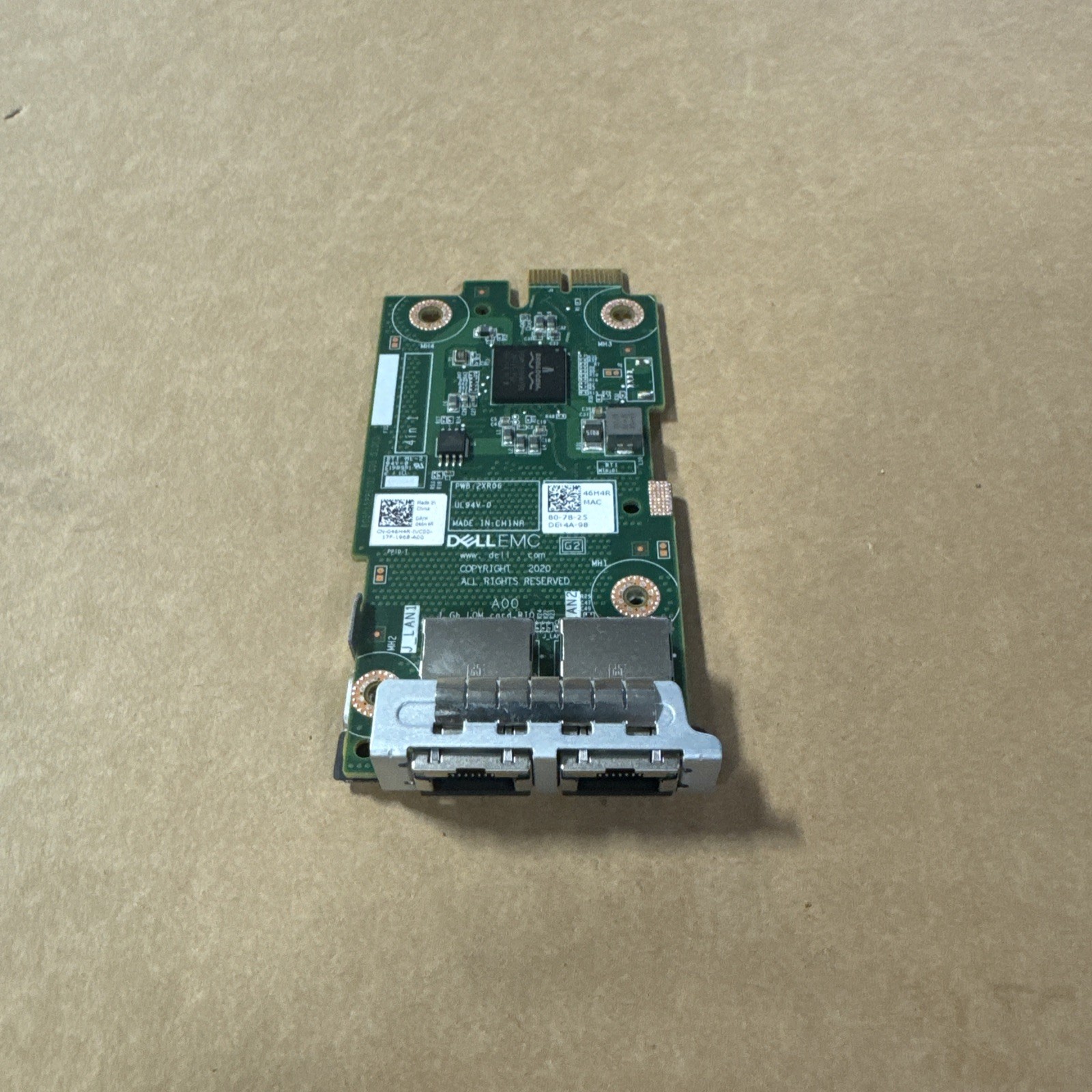 46H4R Dell, Inc Broadcom 1Gb Base-T Dual Port LOM Card For PowerEdge R750