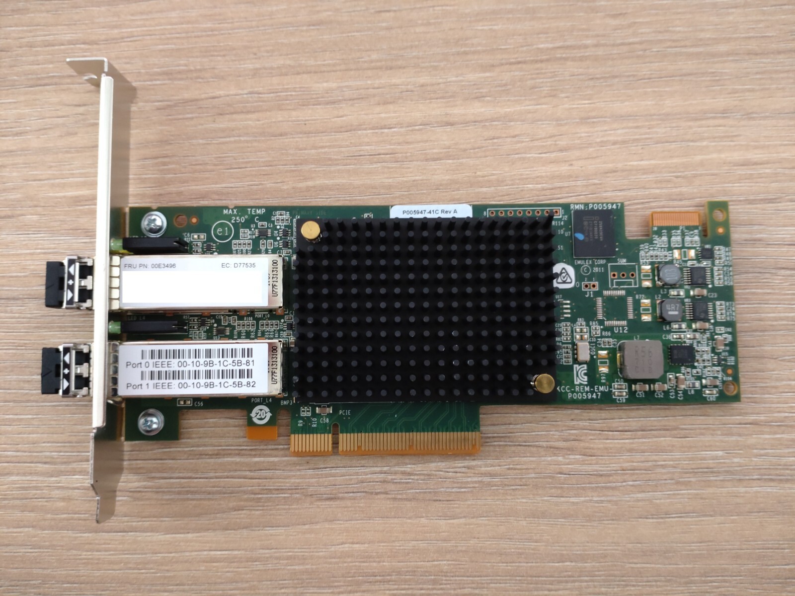 [LOT of 2] IBM 00E3496 577F LPE16002 Dual 16Gb/s FibreChannel HBA w. optics