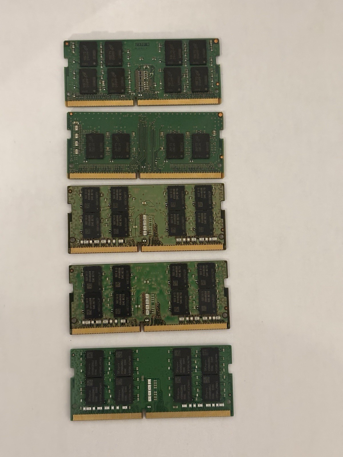 Lot of 5 16GB DDR4 Laptop RAM SO-DIMM Samsung Micron SK hynix 80GB Used Working