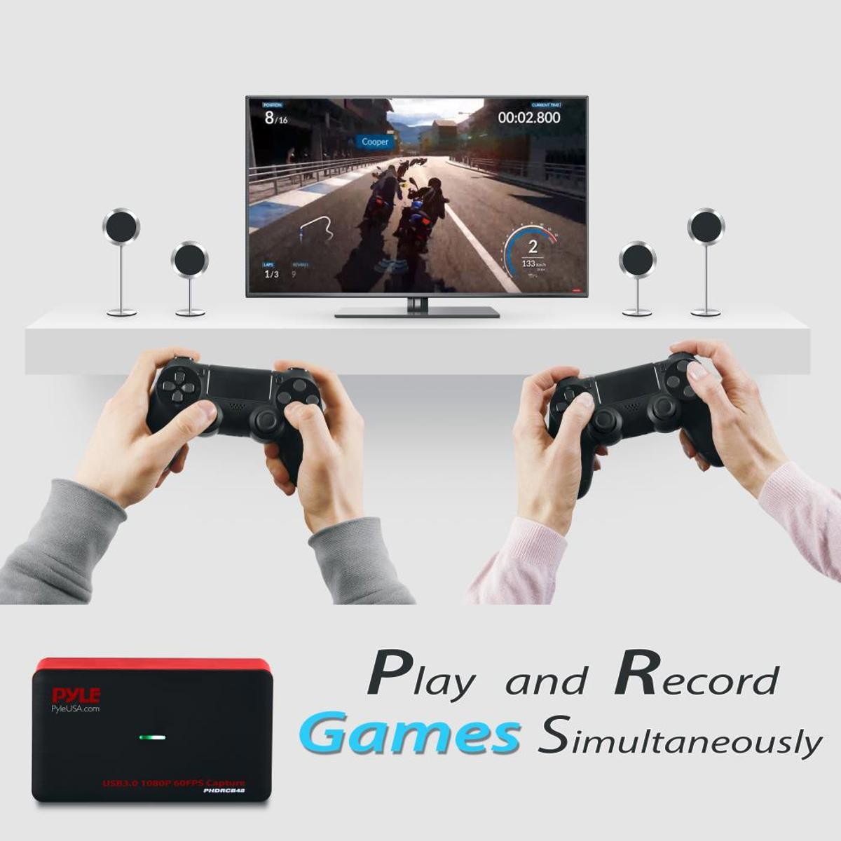 Pyle PHDRCB48.5 Live Streaming USB3.0 HDMI Video Recorder with HDMI Pass through